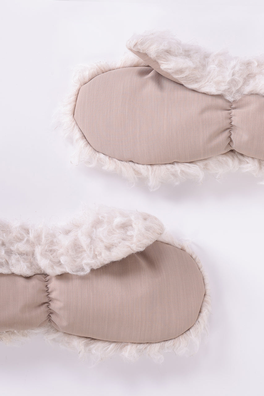 Coquette women's designer long fur mittens, luxurious and stylish winter accessories, perfect for keeping hands warm while adding a touch of elegance to your winter wardrobe.