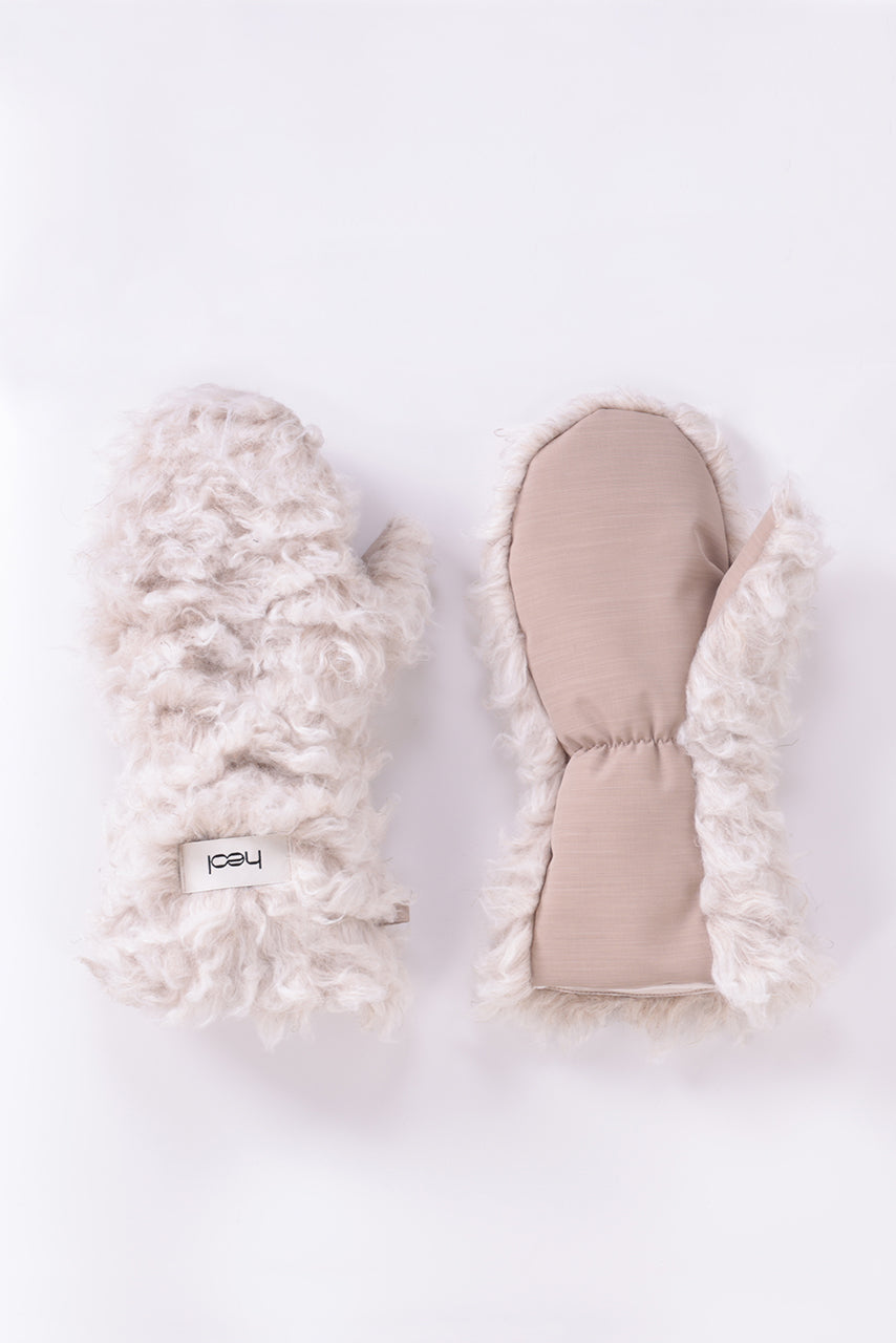 Coquette women's designer long fur mittens, luxurious and stylish winter accessories, perfect for keeping hands warm while adding a touch of elegance to your winter wardrobe.